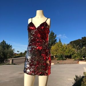 Red and silver cocktail dress!!